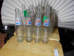 lot 367 image: vintage Pepsi-Cola glass bottles
