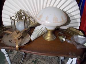 lot 374 image: An assortment of lamp parts