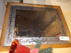 lot 224 image: decorative wooden-framed wall mirror