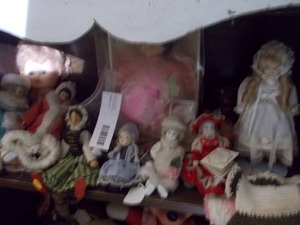 lot 243 image: a collection of vintage and antique dolls