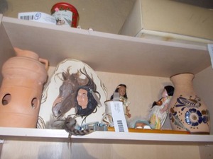 lot 247 image: a collection of Native American-themed decorative items