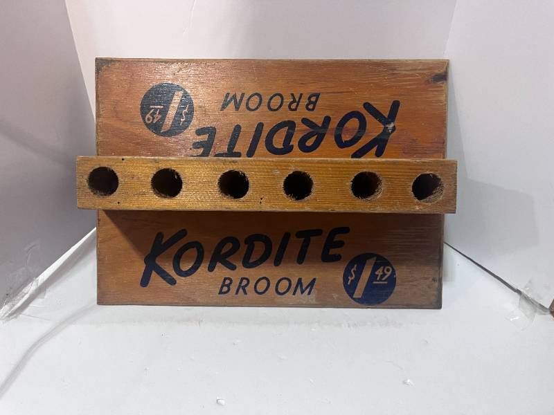 lot 86 image: 1950s Wood Kordite Broom Display