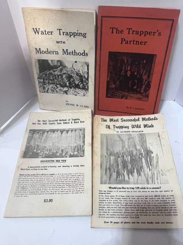 lot 93 image: 1960s, 70s 4 Trapping Books  Most Successful Methods of Trapping