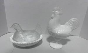 lot 7 image: 6 Hen on Nest and Rooster