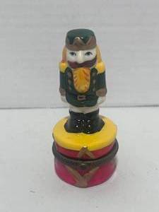 lot 19 image: Porcelain Nutcracker Trinket Box