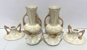 lot 91 image: 6pc Pearl China 22K Gold Trim Set