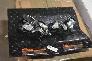 lot 44 image: WEN 73017T 3000-Pound Capacity Vehicle Dollies with Brakes, Two Pack