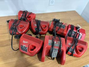 lot 10 image: Lot of Milwaukee Battery Chargers