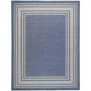 lot 11 image: Nourison Horizon IndoorOutdoor Denim 8 ft. x 10 ft. Bordered Contemporary Area Rug Customer Returns See Pictures