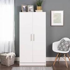 lot 29 image: Prepac Elite 32 in. W x 65 in. H x 24.5 in. D 2-Shelf Engineered Wood Freestanding Cabinet Wardrobe Cabinet in White Customer Returns See Pictures