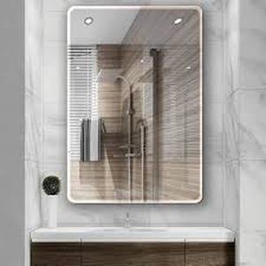 lot 48 image: ELLO&ALLO 30 in. W x 36 in. L Single Frameless Bathroom Wall Mirror   Customer Returns See Pictures