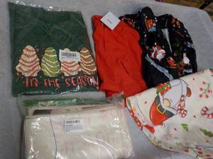 lot 112 image: Holiday Clothes, Pillowcases and Tr...