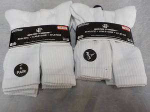 12 pair Wear Proof White Athletic S...