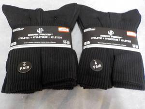 lot 124 image: 12 pair Wear Proof Black Athletic S...