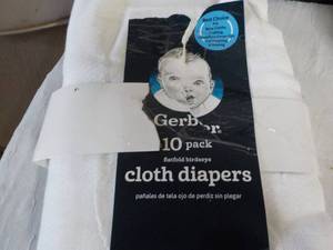 lot 162 image: 10 pack Gerber Cloth Diapers...