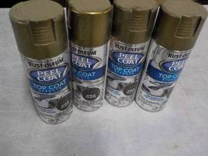 lot 203 image: 4 cans RustOLeum Peel Coat Top Coat...
