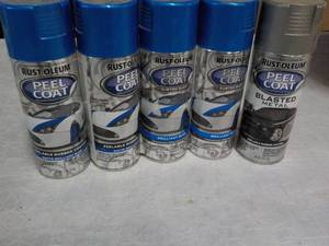 lot 204 image: 5 cans Rustoleum Peel Coat Matte Br...