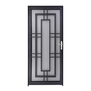lot 28 image: Grisham Avantgarde 36 in. x 80 in. UniversalReversible Black Steel Storm Security Door