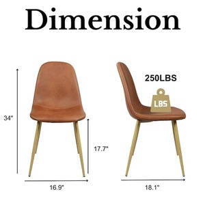 lot 32 image: Charlton Brown Faux Leather Upholstered Side Dining Chairs (Set of 4)