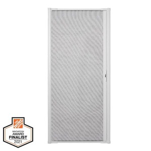 lot 33 image: (2) Andersen 36 in. x 80 in. LuminAire White for Single Entry Door 32 in.-36 in. Universal Handed Aluminum Retractable Screen Door