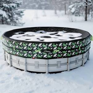 lot 41 image: UIRWAY 2025 Upgrade 30FT Winter Pool Cover 185GSM Heavy Duty Pool Cover for Above Ground Round Pools, UV & Cold Resistant Swimming Pool Cover, Tearproof Tarp with Cable System