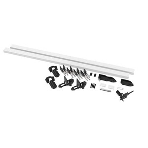 lot 149 image: (5) Veranda 4 ft. x 6 ft. Vinyl Framed Fence Gate Kit Wht-Blk Hdw