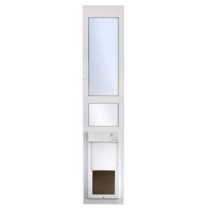 lot 189 image: 12-14 in. x 16 in. Power Pet Fully Automatic Patio Pet Door with Dual Pane Low-E Glass, Tall Track Height