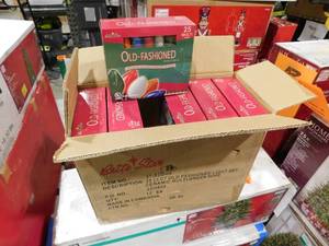 lot 98 image: Lot of 12 - Brite Star 25 ft. 25-Light Multi-Color Christmas C7 Incandescent Old Fashioned String Lights