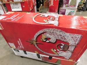 lot 103 image: Home Accents Holiday 5.5 ft. Polar Wishes LED Nativity Scene Holiday Yard Decoration Y45