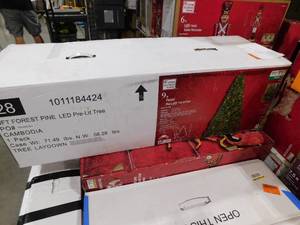 lot 110 image: Home Accents Holiday 9 ft. Forest Pine LED Pre-Lit Artificial Christmas Tree T17