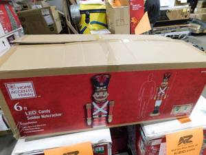 lot 112 image: 6ft LED Candy Soldier Nutcracker