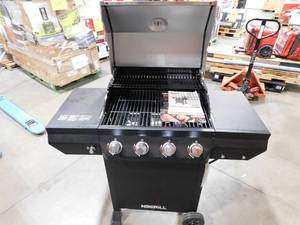 lot 129 image: Nexgrill 4-Burner Propane Gas Grill in Black with Stainless Steel Main Lid