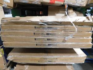 lot 132 image: 30 in. x 80 in. x 1-38 in. Shaker White Primed 5-Panel Solid Core Wood Interior Slab Door Lot of 5