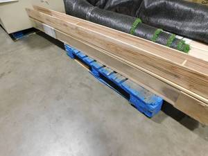lot 164 image: (8) Ornamental Mouldings Rustic Ambrosia Maple 5 in. x 5 in. x 96 in. Wood Faux Beam