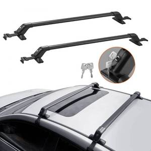 lot 153 image: VEVOR Universal Roof Rack Cross Bars, Aluminum Roof Rack Crossbars, Fit Roof without Side Rail, 155 lbs Load Capacity, Adjustable Bare Roof Crossbars with Locks, for SUVs, Sedans, and Vans