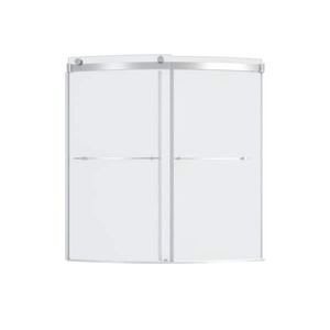 lot 210 image: American Standard Ovation Curve 60 in. W x 60 in. H Sliding Frameless Tub Door in Silver Shine