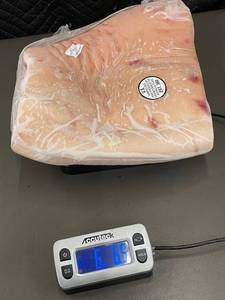 lot 51 image: Fresh Pork Belly Slab, 6 lbs 6.5 oz