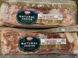 lot 78 image: Hormel Natural Choice Original Thick Cut Uncured Bacon 1 lb Each, 2 Pack