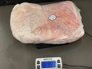 lot 151 image: Frozen Pork Belly Slab 6 lbs 4.1 oz USDA Inspected