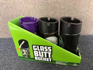 lot 89 image: 3 Pack Of Glass Butt Buckets