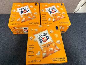 lot 134 image: 3 Packs Of Skinny Pop White Cheddar Popcorn
