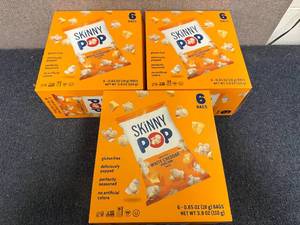 lot 136 image: 3 Packs Of Skinny Pop White Cheddar Popcorn