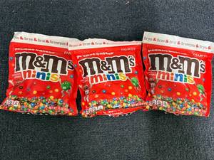 lot 196 image: 3 Bags Of Mini Peanut Butter M&Ms
