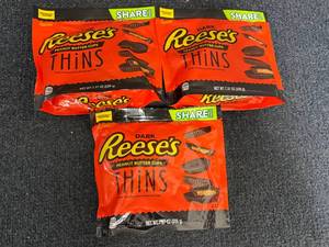 lot 199 image: 3 Bags Of ReeseS Dark Chocolate Thins