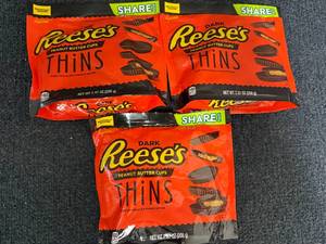 lot 201 image: 3 Bags Of ReeseS Dark Chocolate Thins