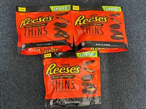 lot 202 image: 3 Bags Of ReeseS Dark Chocolate Thins