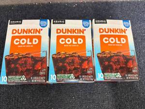 lot 219 image: 3 X 10Ct Of Dunkin Cold K Cups