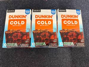 lot 220 image: 3 X 10Ct Of Dunkin Cold K Cups
