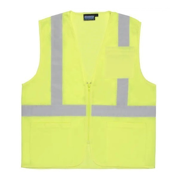 lot 833 image: NEW Aware Wear ERB Aware Wear S363P Class 2 Mesh Hi-Viz Safety Vests - LIME XL