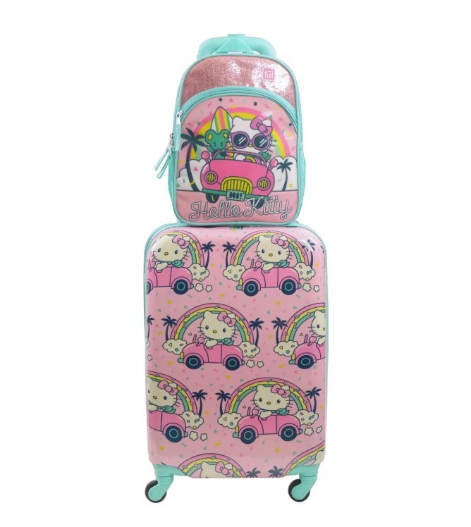 lot 202 image: NEW Modern Sonic Kids Licensed 2-Piece Luggage Set - Hello Kitty